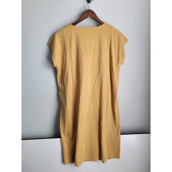J Jill PureJill Easy Knit Two Pocket Dress Size M Light Curry Yellow Minimalist - Picture 5 of 5